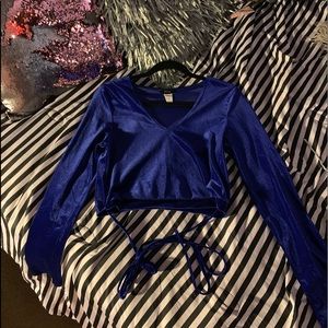 Velvet Blue Crop Top